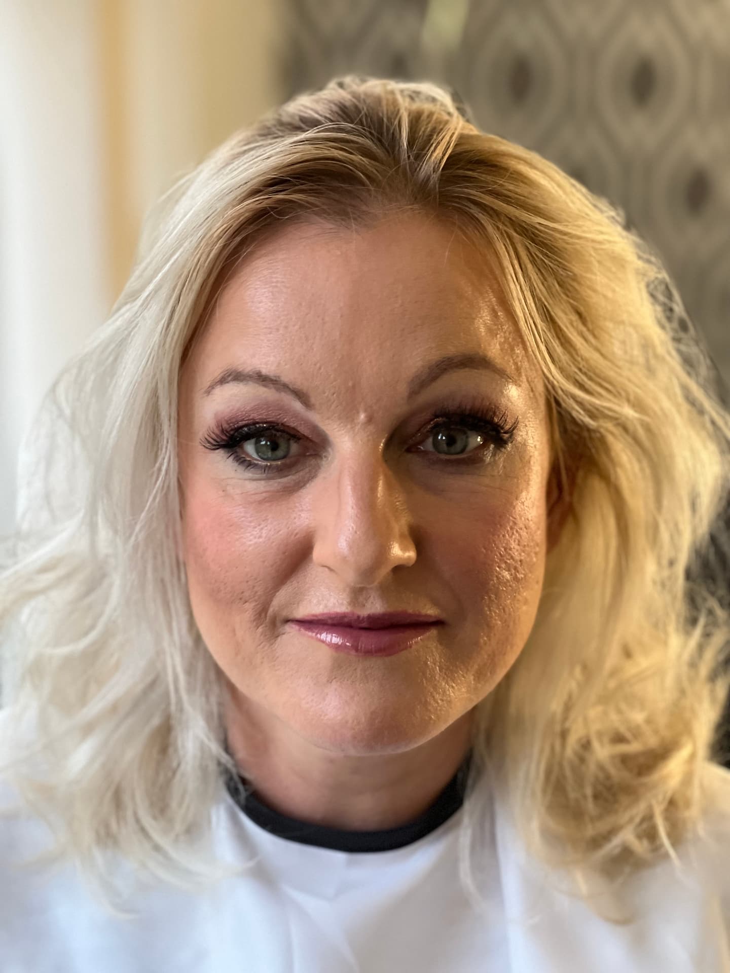 Bridal party makeup with warm smoky eye and lashes